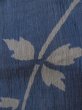 Photo6: M0808W Vintage Japanese women   Navy Blue OJIYACHIJIMI / Linen. Flower, Stains and other damages all over.  (Grade D) (6)