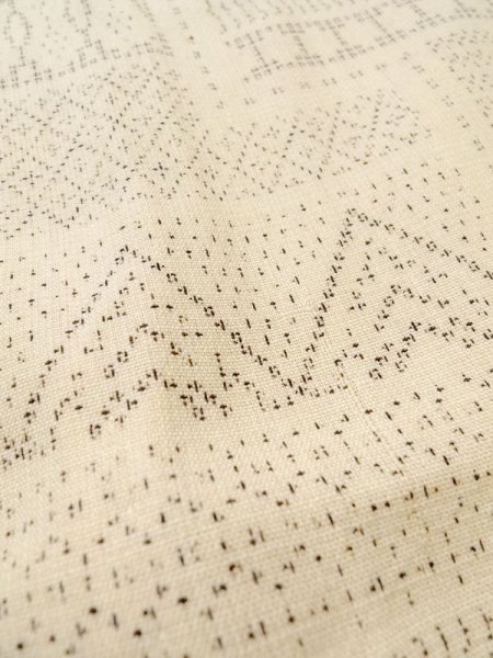 Photo9: M0809A Vintage Japanese women   Beige HITOE unlined / Wool. Lozenges,   (Grade D) (9)