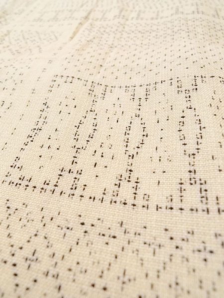 Photo10: M0809A Vintage Japanese women   Beige HITOE unlined / Wool. Lozenges,   (Grade D) (10)