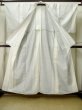 Photo2: M0818A Used Japanese women   White HITOE unlined / Silk. Stripes,   (Grade D) (2)