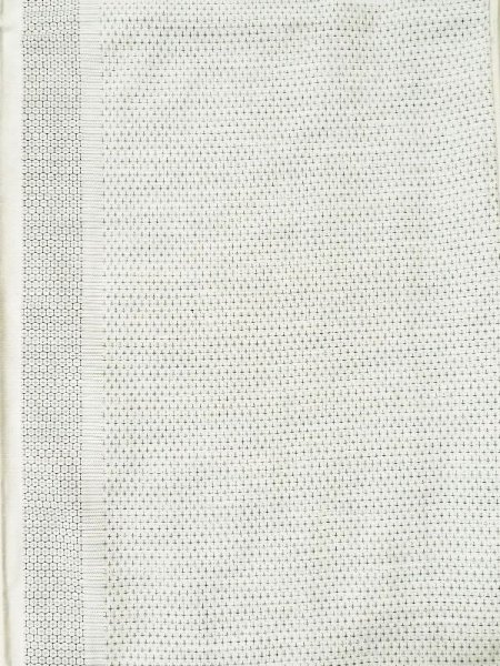 Photo3: M0818A Used Japanese women   White HITOE unlined / Silk. Stripes,   (Grade D) (3)