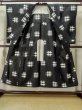 Photo2: M0818B Vintage Japanese women   Black HITOE unlined / Silk. Parallel Cross,   (Grade C) (2)