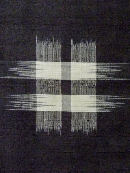 Photo5: M0818B Vintage Japanese women   Black HITOE unlined / Silk. Parallel Cross,   (Grade C) (5)