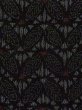 Photo5: M0818C Vintage Japanese women   Black HITOE unlined / Linen. Leaf, Based woven pattern: dragonfly  (Grade C) (5)