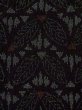 Photo6: M0818C Vintage Japanese women   Black HITOE unlined / Linen. Leaf, Based woven pattern: dragonfly  (Grade C) (6)