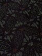 Photo8: M0818C Vintage Japanese women   Black HITOE unlined / Linen. Leaf, Based woven pattern: dragonfly  (Grade C) (8)