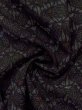 Photo9: M0818C Vintage Japanese women   Black HITOE unlined / Linen. Leaf, Based woven pattern: dragonfly  (Grade C) (9)