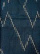 Photo3: M0818D Vintage Japanese women   Navy Blue HITOE unlined / Silk.  Arrow feathers pattern  (Grade D) (3)