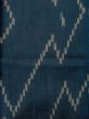 Photo4: M0818D Vintage Japanese women   Navy Blue HITOE unlined / Silk.  Arrow feathers pattern  (Grade D) (4)