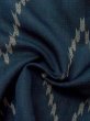 Photo9: M0818D Vintage Japanese women   Navy Blue HITOE unlined / Silk.  Arrow feathers pattern  (Grade D) (9)