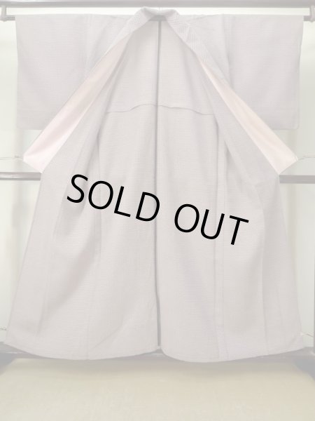 Photo2: M0818E Vintage Japanese women   Purple HITOE unlined / Silk. Dapple pattern   (Grade C) (2)