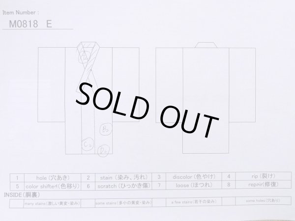 Photo11: M0818E Vintage Japanese women   Purple HITOE unlined / Silk. Dapple pattern   (Grade C) (11)