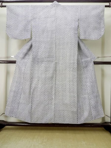 Photo1: M0818G Vintage Japanese women   White YUKATA summer(made in Japan) / Cotton. Circle,   (Grade C) (1)