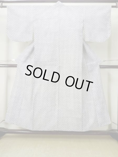 Photo1: M0818G Vintage Japanese women   White YUKATA summer(made in Japan) / Cotton. Circle,   (Grade C) (1)