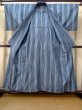 Photo2: M0818K Vintage Japanese women Dark Grayish Blue HITOE unlined / Synthetic. Abstract pattern   (Grade C) (2)