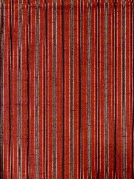 Photo3: Mint M0818L Vintage Japanese women   Red HITOE unlined / Wool. Stripes   (Grade A) (3)