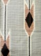 Photo4: M0818P Vintage Japanese women   Black HITOE unlined / Silk. Plaid Checks Arrow feathers pattern  (Grade C) (4)