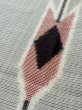 Photo7: M0818P Vintage Japanese women   Black HITOE unlined / Silk. Plaid Checks Arrow feathers pattern  (Grade C) (7)