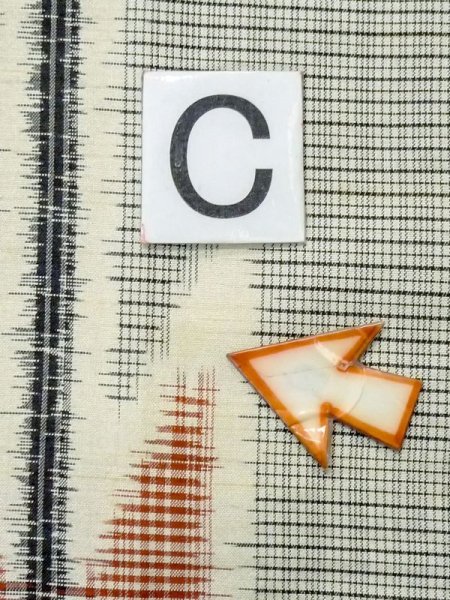 Photo14: M0818P Vintage Japanese women   Black HITOE unlined / Silk. Plaid Checks Arrow feathers pattern  (Grade C) (14)