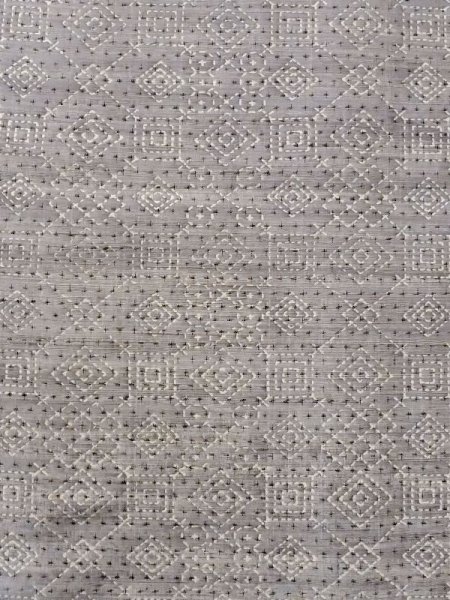 Photo4: M0818Q Vintage Japanese women   Gray HITOE unlined / Silk. Circle,   (Grade C) (4)