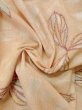 Photo9: M0818S Vintage Japanese women Pale Light Orange HITOE unlined / Silk. Leaf,   (Grade A) (9)