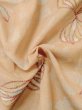 Photo10: M0818S Vintage Japanese women Pale Light Orange HITOE unlined / Silk. Leaf,   (Grade A) (10)