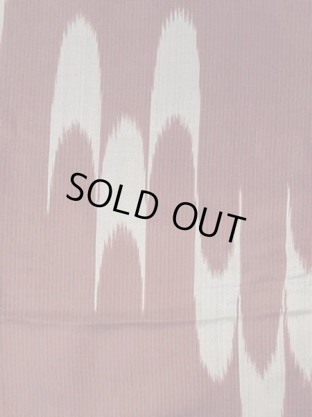 Photo3: M0818U Antique Japanese women   Dark Red HITOE unlined / Silk. Stripes,   (Grade D) (3)