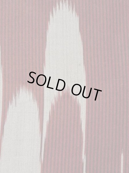 Photo5: M0818U Antique Japanese women   Dark Red HITOE unlined / Silk. Stripes,   (Grade D) (5)