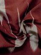 Photo10: M0818U Antique Japanese women   Dark Red HITOE unlined / Silk. Stripes,   (Grade D) (10)