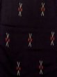 Photo4: M0818V Antique Japanese women  Dark Navy Blue HITOE unlined / Silk. Plaid Checks,   (Grade C) (4)