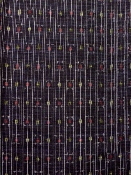 Photo4: M0818X Vintage Japanese women  Dark Navy Blue HITOE unlined / Wool. Plaid Checks   (Grade C) (4)