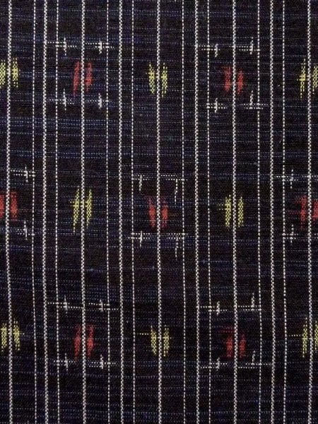 Photo5: M0818X Vintage Japanese women  Dark Navy Blue HITOE unlined / Wool. Plaid Checks   (Grade C) (5)