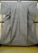 Photo1: M0818Z Vintage Japanese women   Gray HITOE unlined / Wool. Cross   (Grade C) (1)