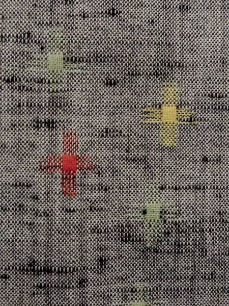 Photo5: M0818Z Vintage Japanese women   Gray HITOE unlined / Wool. Cross   (Grade C) (5)