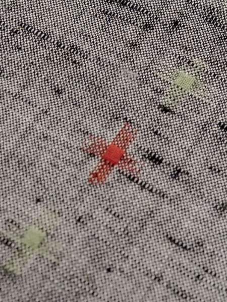 Photo7: M0818Z Vintage Japanese women   Gray HITOE unlined / Wool. Cross   (Grade C) (7)