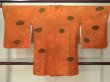 Photo2: M0829B Vintage Japanese women   Orange MICHIYUKI outer coat / Silk. Flower,   (Grade C) (2)