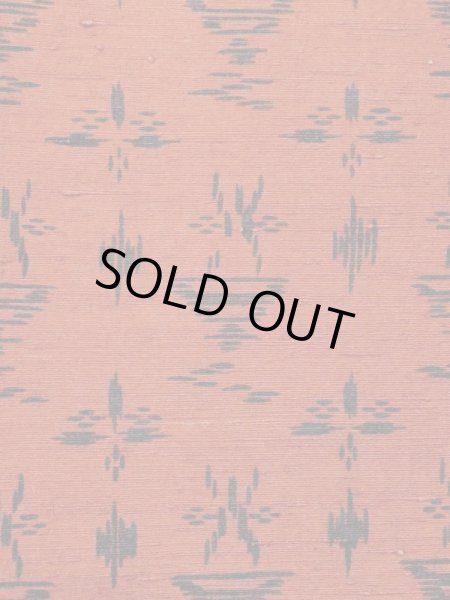 Photo5: M0829C Vintage Japanese women   Vermilion MICHIYUKI outer coat / Silk. Abstract pattern   (Grade C) (5)