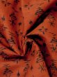 Photo10: M0829C Vintage Japanese women   Vermilion MICHIYUKI outer coat / Silk. Abstract pattern   (Grade C) (10)