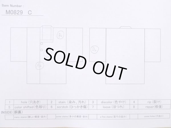 Photo11: M0829C Vintage Japanese women   Vermilion MICHIYUKI outer coat / Silk. Abstract pattern   (Grade C) (11)