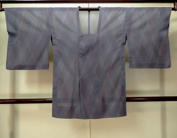 Photo1: Mint M0829D Vintage Japanese women Pale Grayish Purple MICHIYUKI outer coat / Silk. Gradation, For summer  (Grade A) (1)