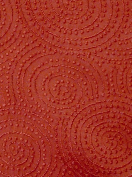 Photo6: M0829E Vintage Japanese women Dark Vivid Coral MICHIYUKI outer coat / Silk. Swirl,   (Grade C) (6)