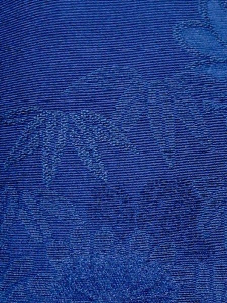 Photo7: M0829H Antique Japanese women  Vivid Blue MICHIYUKI outer coat / Silk. Peony,   (Grade C) (7)