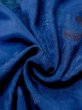 Photo13: M0829H Antique Japanese women  Vivid Blue MICHIYUKI outer coat / Silk. Peony,   (Grade C) (13)