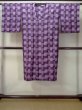 Photo1: M0829K Vintage Japanese women   Purple Rain coat / Synthetic. Plaid Checks   (Grade C) (1)