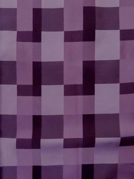 Photo4: M0829K Vintage Japanese women   Purple Rain coat / Synthetic. Plaid Checks   (Grade C) (4)