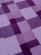 Photo7: M0829K Vintage Japanese women   Purple Rain coat / Synthetic. Plaid Checks   (Grade C) (7)