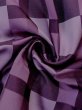 Photo8: M0829K Vintage Japanese women   Purple Rain coat / Synthetic. Plaid Checks   (Grade C) (8)