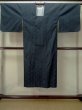 Photo1: M0829N Vintage Japanese women  Dark Navy Blue Rain coat / Synthetic. Curved lines   (Grade C) (1)