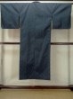 Photo2: M0829N Vintage Japanese women  Dark Navy Blue Rain coat / Synthetic. Curved lines   (Grade C) (2)