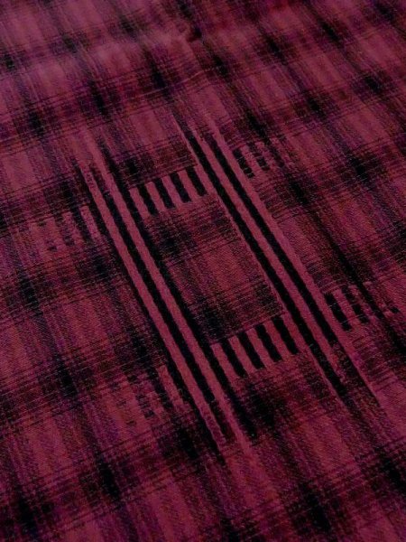 Photo8: M0829O Vintage Japanese women Dark Vivid Dark Red Rain coat / Synthetic. Bird,   (Grade C) (8)